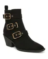 Sam & Libby Women's Finnley Western Buckle Booties In Black Micro