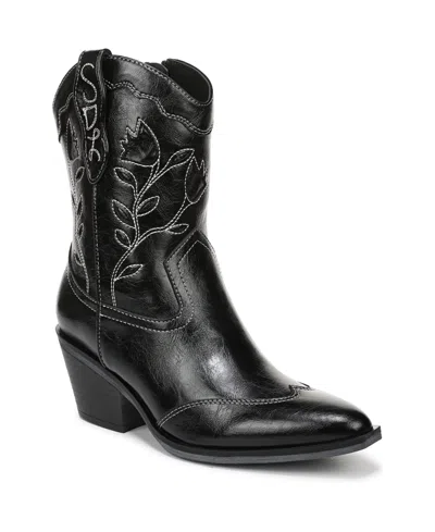 Sam & Libby Women's Flash Block Heel Western Booties In Black