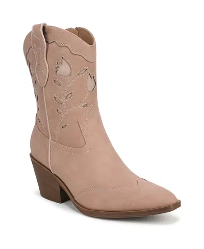 Sam & Libby Women's Flash Block Heel Western Booties In Pink