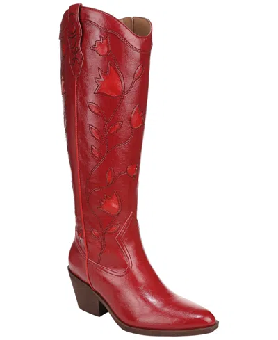 Sam & Libby Women's Francy Knee High Western Boots In Red