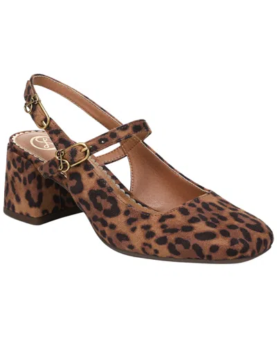 Sam & Libby Women's Grace Block Heel Slingback Mary Jane Pumps In Animal Print