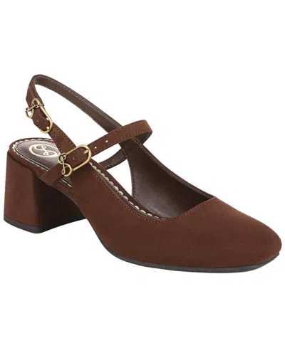 Sam & Libby Women's Grace Block Heel Slingback Mary Jane Pumps In Brown