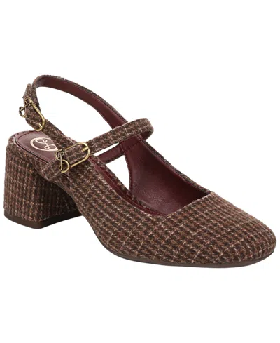 Sam & Libby Women's Grace Block Heel Slingback Mary Jane Pumps In Brown