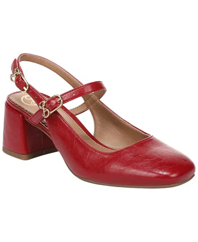 Sam & Libby Women's Grace Block Heel Slingback Mary Jane Pumps In Red