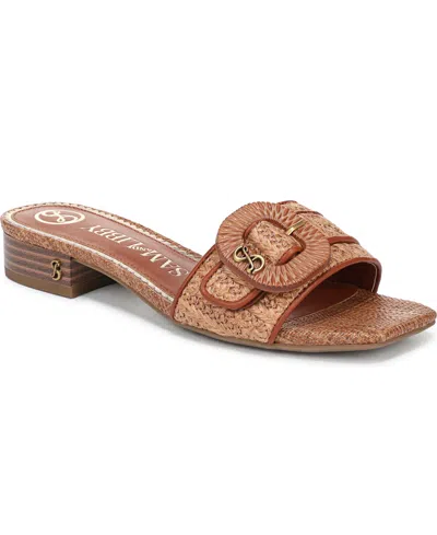 Sam & Libby Women's Kandie Buckle Block Heel Slide Sandals In Light Cuoio