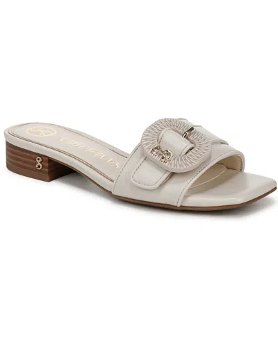 Sam & Libby Women's Kandie Buckle Block Heel Slide Sandals In Modern Ivory