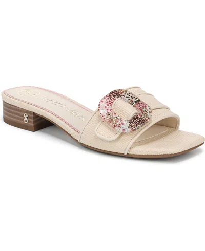 Sam & Libby Women's Kandie Buckle Block Heel Slide Sandals In Modern Ivory