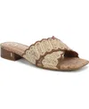 Sam & Libby Women's Khalia Crisscross Block Heel Slide Flat Sandals In Natural