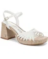 Sam & Libby Women's Lacey Block Heel Strappy Platform Sandals In White