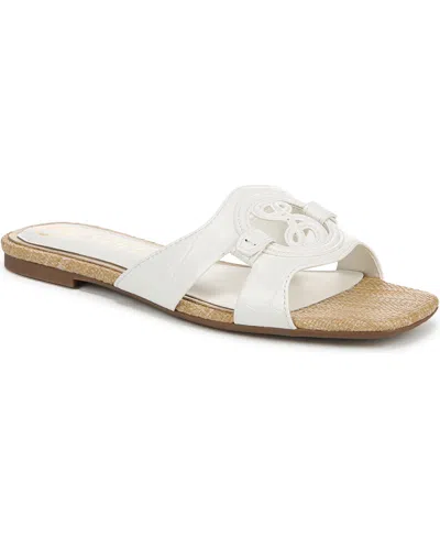 Sam & Libby Women's Lana Slip On Slide Flat Sandals In Bright White