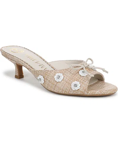 Sam & Libby Women's Ollie Fleur Flower Kitten Heel Slide Dress Sandals In Light Natural