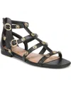 Sam & Libby Women's Rhonda Studded Gladiator Flat Sandals In Black