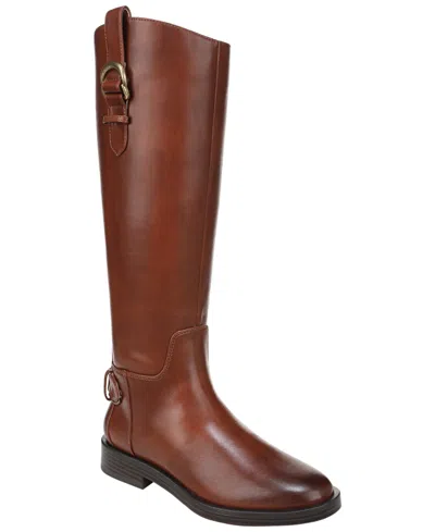 Sam & Libby Women's Statler Zip Tall Wide Calf Block Heel Boots In Hazelnut Brown