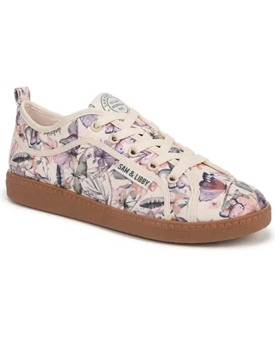 Sam & Libby Women's Weston Lace Up Sneakers In Natural Garden Print
