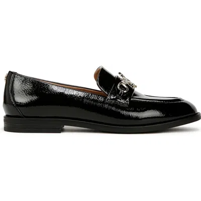 Sam & Libby Womens Metallic Patent Loafers In Black