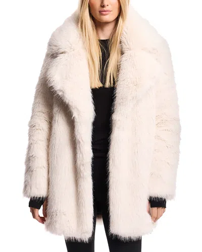 Sam Becca Faux Fur Coat In Ivory