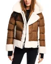 Sam Bianca Sherpa Trim Down Jacket In Matte Walnut