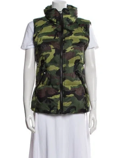 Pre-owned Sam Camouflage Print Down Jacket In Green