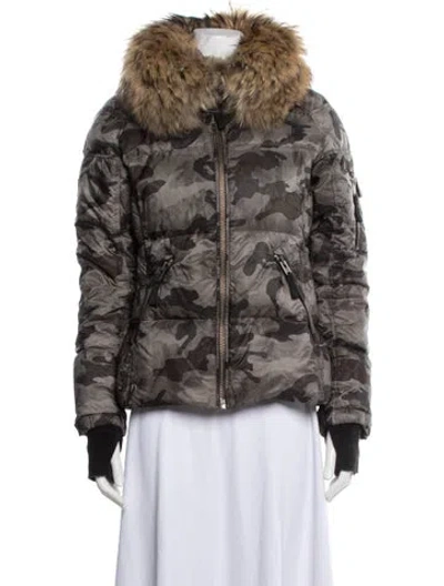 Pre-owned Sam Camouflage Print Down Jacket In Neutrals
