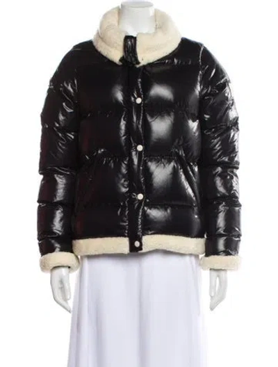 Pre-owned Sam Colorblock Pattern Down Jacket In Black