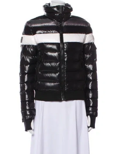 Pre-owned Sam Colorblock Pattern Down Jacket In Black