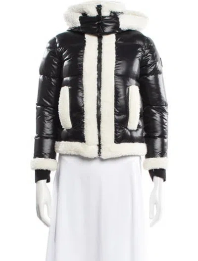 Pre-owned Sam Colorblock Pattern Down Jacket In Black