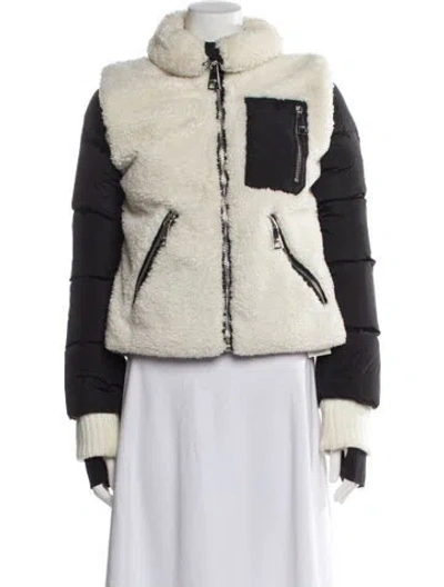 Pre-owned Sam Colorblock Pattern Down Jacket In Black