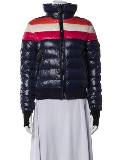 Pre-owned Sam Colorblock Pattern Down Jacket In Blue