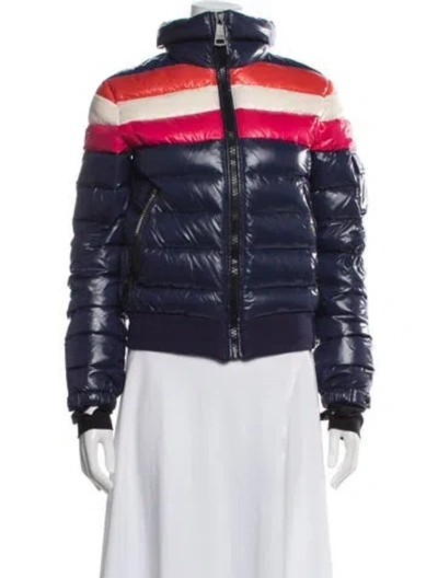 Pre-owned Sam Colorblock Pattern Down Jacket In Blue
