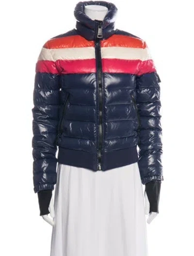 Pre-owned Sam Colorblock Pattern Down Jacket In Blue