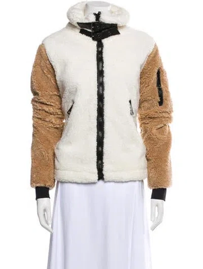 Pre-owned Sam Colorblock Pattern Faux Fur Jacket In Neutral