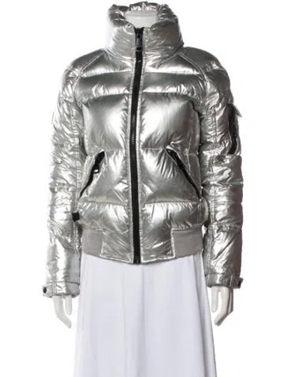 Pre-owned Sam Down Biker Jacket In Gray