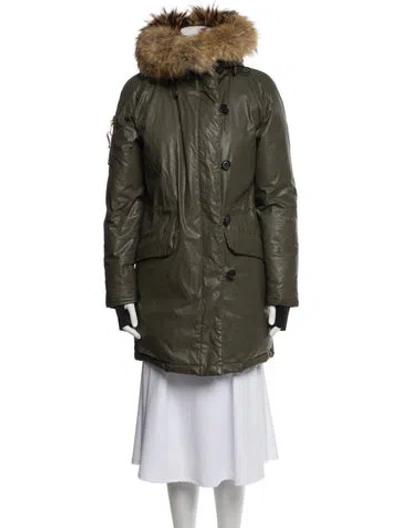 Pre-owned Sam Down Coat In Green