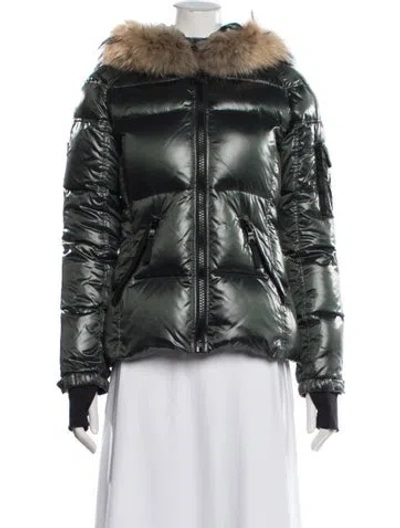 Pre-owned Sam Down Coat In Green