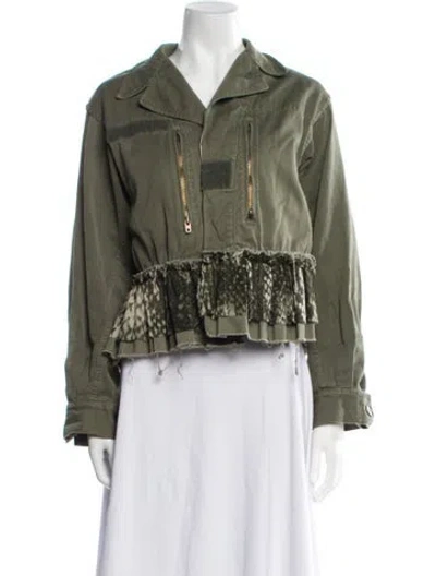 Pre-owned Sam Down Jacket In Green