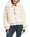Sam . Down Leather-trim Bomber Jacket In White
