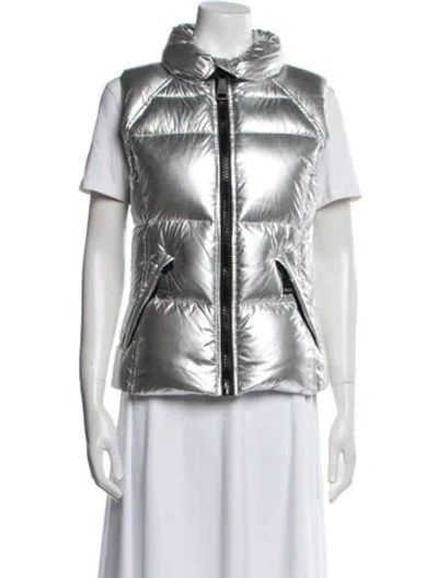 Pre-owned Sam Down Vest In Metallic/silver