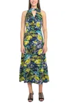 Sam Edelman 09k751 Printed Midi Length Cocktail Dress In Multi