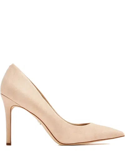 Sam Edelman 100mm Hazel Suede Pointed-toe Pumps In Neutral