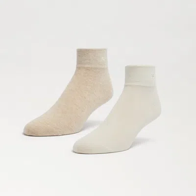 Sam Edelman 2 Pack Cotton Blend Ankle Socks Off White Multi