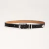 Shop Sam Edelman 25mm Hammered Belt Black Leather