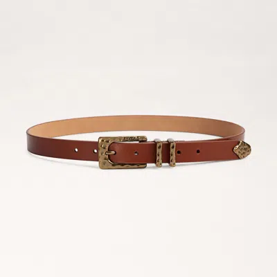 Sam Edelman 25mm Hammered Belt Light Brown Leather