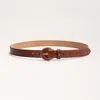 Sam Edelman 25mm Leather Inlay Belt Tan Leather In Tan