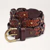 Sam Edelman 28mm Ee Link Braid Belt Brown Multi Leather In Brown