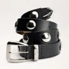 Sam Edelman 28mm Flat Stud Belt Black Leather In Black