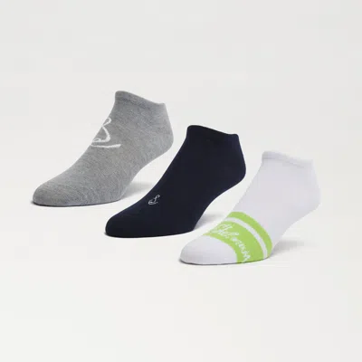 Sam Edelman 3 Pack Cotton Blend Logo Low Sock White Multi In Gray