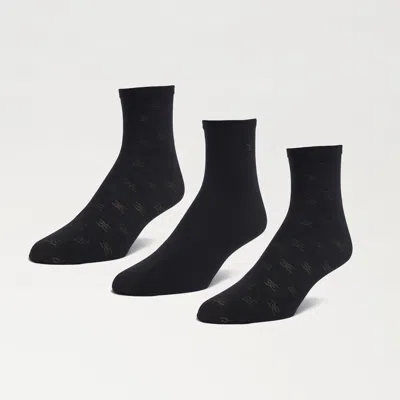 Sam Edelman 3 Pack Logo Ankle Socks Black