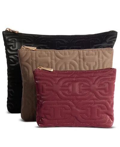 Sam Edelman 3-piece Ethyl Travel Pouch Set In Burgundy