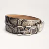 Sam Edelman 30mm Logo Belt Off White Snake In White