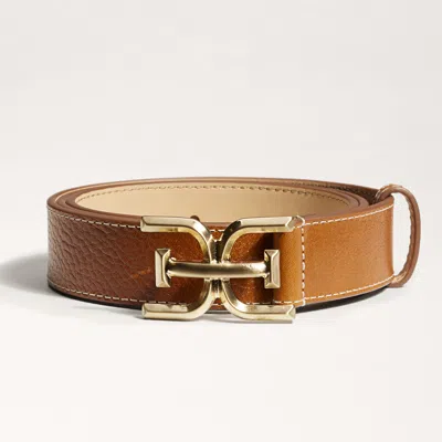 Sam Edelman Logo Stitch Belt Saddle In Beige